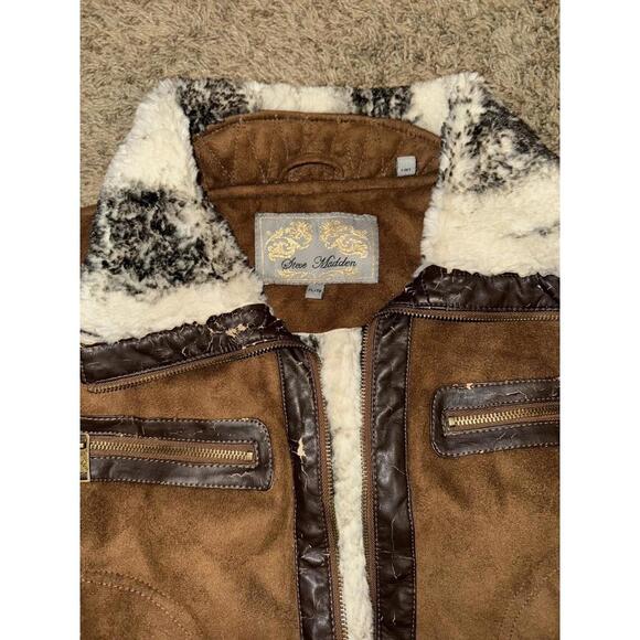 NEW Steve Madden Jacket Womens XL Brown Faux Suede Fur Lined Moto Bomber Ladies - Picture 3 of 7